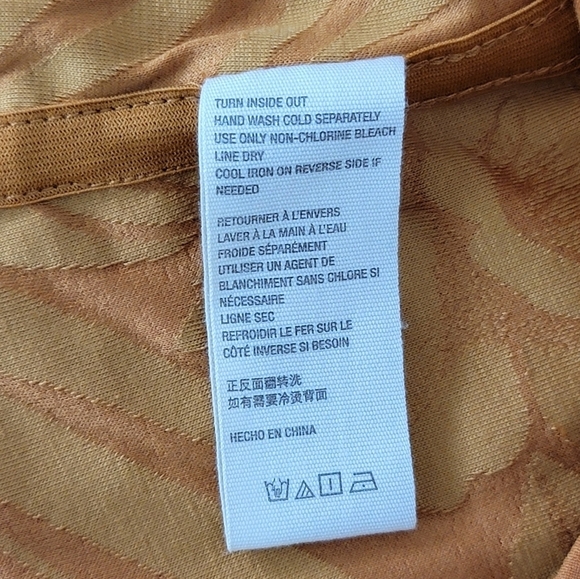 Free People Can't Stop Dreaming Flowy Pleated Tunic Blouse Gold Women's XS NWOT - Picture 12 of 12